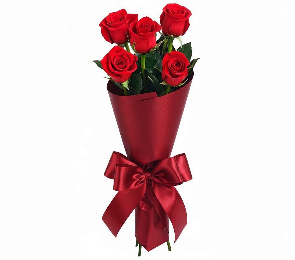 Букет 5 Красных роз Эдлесс Лав в Аксай