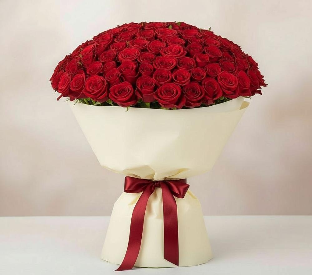 Букет 101 Красная роза Милано в Аксай