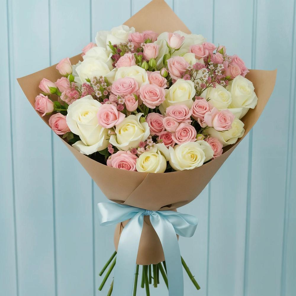 Букет цветов из: Розы в Аксай