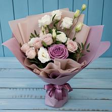 Букет цветов из:  Розы и Лизиантусы в Аксай