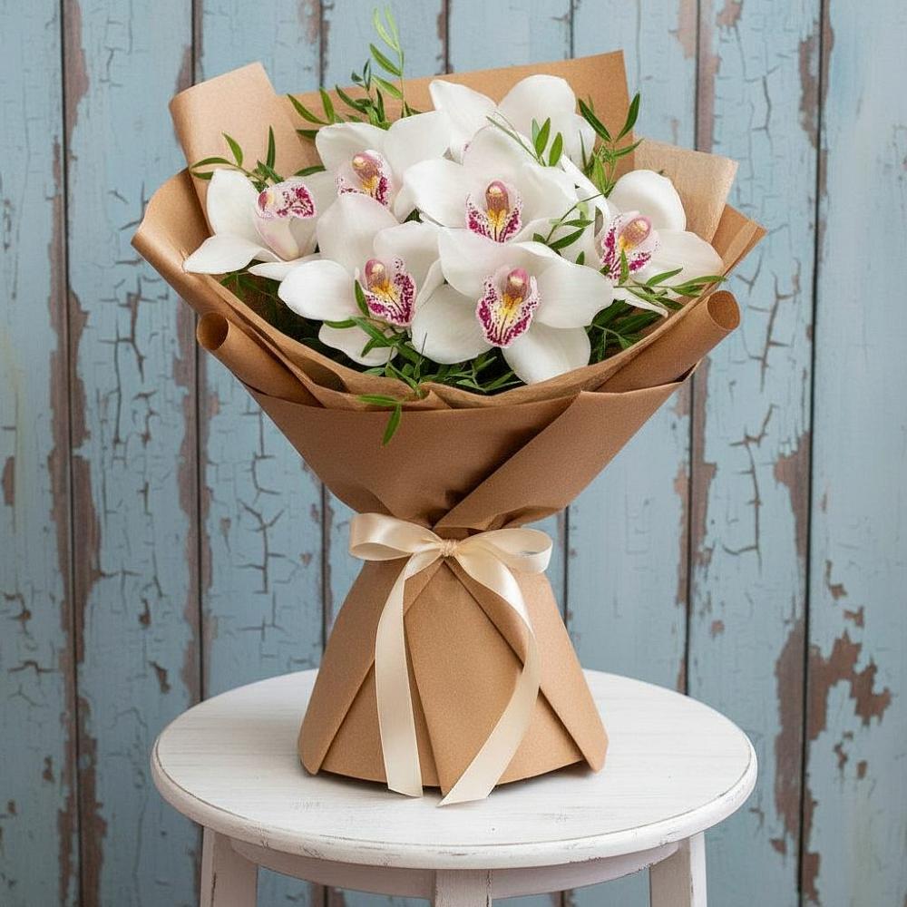 Букет цветов из: Орхидеи и Розы в Аксай