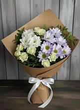 Букет цветов из:  Хризантемы и Розы #REPLACE_PRED# Аксай