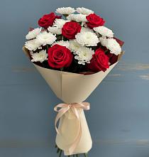 Букет цветов из:  Розы и Хризантемы в Аксай