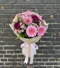 Букет цветов из:  Герберы и Хризантемы в Аксай