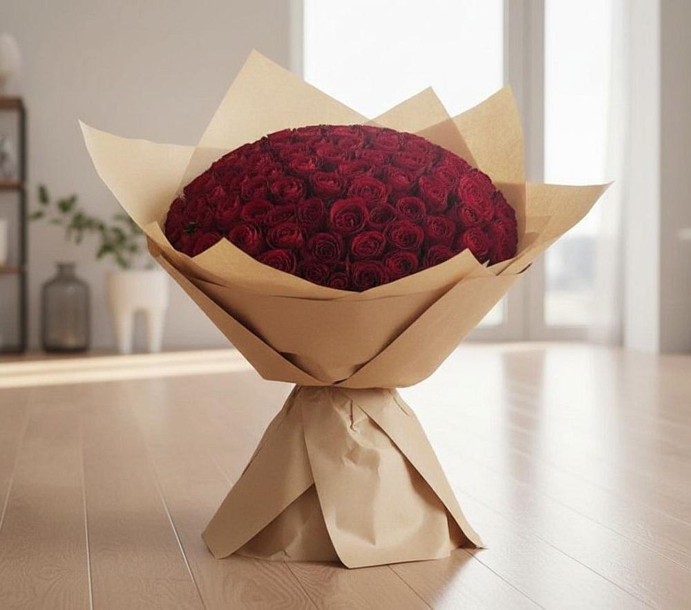 Букет 101 Красная роза в Аксай
