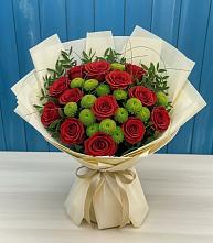 Букет цветов из:  Розы и Хризантемы в Аксай