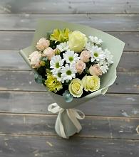 Букет цветов из:  Альстромерии, Розы и Хризантемы в Аксай