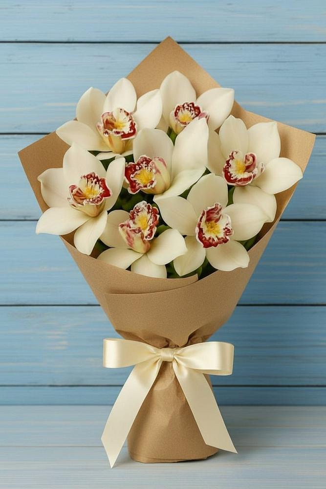 Букет цветов из: Орхидеи и Розы в Аксай